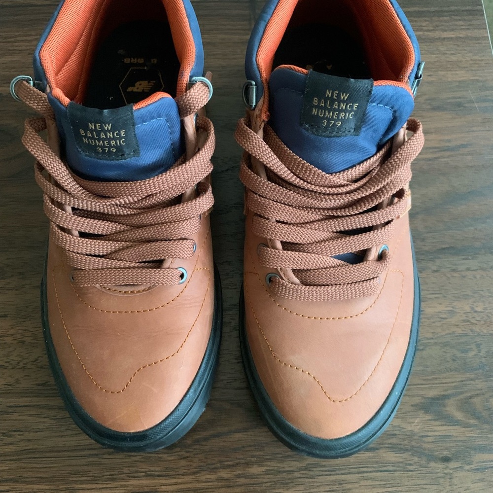New Balance Numeric 379 Tan and Blue Sneakers